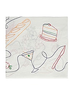 Misette Linen Embroidered Tablecloth in Multicolor, view 1, click to view large image.