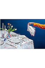 Misette Linen Embroidered Tablecloth in Multicolor, view 3, click to view large image.