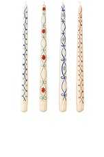 Misette Hand Painted Taper Candles Set Of 4 in Ribbon, view 1, click to view large image.