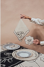 Misette Embroidered Linen Napkins Set Of 4 in Line Drawing, view 2, click to view large image.