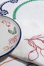 Misette Embroidered Linen Napkins Set Of 4 in Multicolor Fruits & Veggies, view 2, click to view large image.