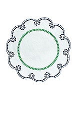 Misette Embroidered Linen Placemats Set Of 4 in Blue & Green, view 2, click to view large image.