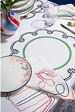 Misette Embroidered Linen Placemats Set Of 4 in Blue & Green, view 4, click to view large image.