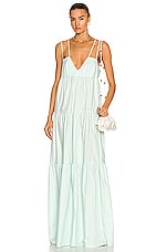 MATTHEW BRUCH Cross Strap Maxi Dress in Seafoam, view 1, click to view large image.