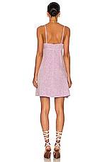 MATTHEW BRUCH Kimmie Cutout Mini Dress in Lavender Melange Linen, view 3, click to view large image.