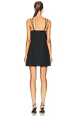 MATTHEW BRUCH Cross Strap Mini Dress in Black, view 3, click to view large image.