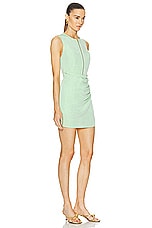 MATTHEW BRUCH Wrap Zipper Mini Dress in Green, view 2, click to view large image.