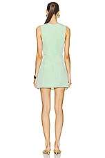 MATTHEW BRUCH Wrap Zipper Mini Dress in Green, view 4, click to view large image.