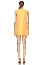 MATTHEW BRUCH Layered Wrap Shift Dress in Saffron, view 4, click to view large image.
