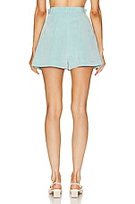 MATTHEW BRUCH Button Pleated Short in Seafoam, view 3, click to view large image.