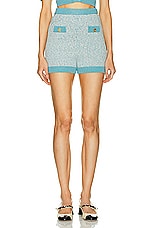 MATTHEW BRUCH Tweed Knit Hot Short in Seafoam, view 1, click to view large image.