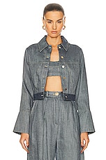 MATTHEW BRUCH Button Jacket in Denim, view 1, click to view large image.