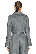 MATTHEW BRUCH Button Jacket in Denim, view 3, click to view large image.