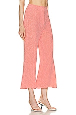 MATTHEW BRUCH Flare Pant in Red Melange Linen, view 2, click to view large image.
