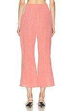 MATTHEW BRUCH Flare Pant in Red Melange Linen, view 3, click to view large image.