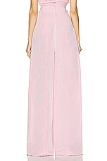 MATTHEW BRUCH Wide Leg Pleated Pant in Pink, view 3, click to view large image.