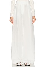 MATTHEW BRUCH Button Pleated Trouser in White, view 1, click to view large image.