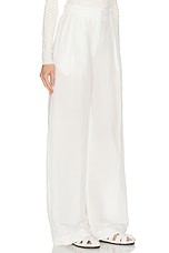 MATTHEW BRUCH Button Pleated Trouser in White, view 2, click to view large image.