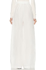 MATTHEW BRUCH Button Pleated Trouser in White, view 3, click to view large image.