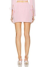 MATTHEW BRUCH Wrap Draped Mini Skirt in Pink, view 4, click to view large image.