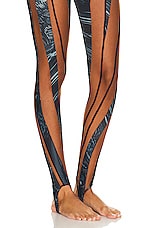 Mugler Long Sleeve Jumpsuit in Warped Snake Black & Nude 02, view 4, click to view large image.