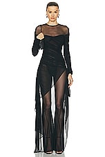 Mugler Mesh Jumpsuit in Black, view 1, click to view large image.