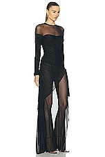 Mugler Mesh Jumpsuit in Black, view 2, click to view large image.