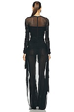 Mugler Mesh Jumpsuit in Black, view 4, click to view large image.