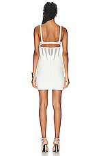 Mugler Laser Cut Bonded Corset Dress in Ivory & Ivory, view 3, click to view large image.