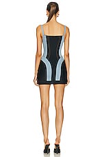 Mugler Corset Dress in Light Blue & Black, view 3, click to view large image.