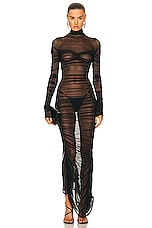 Mugler Long Sleeve Dress in Black, view 1, click to view large image.