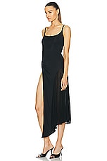 Mugler Slit Dress in Black, view 3, click to view large image.