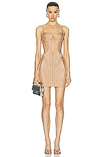 Mugler Bustier Dress in Tan, view 1, click to view large image.