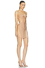 Mugler Bustier Dress in Tan, view 2, click to view large image.
