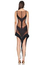 Mugler Asymmetric Stretch Illusion Dress in Black, view 4, click to view large image.