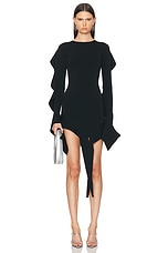 Mugler Long Sleeve Mini Dress in Black, view 1, click to view large image.