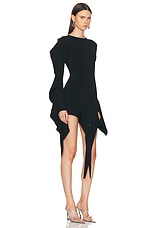 Mugler Long Sleeve Mini Dress in Black, view 2, click to view large image.