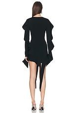 Mugler Long Sleeve Mini Dress in Black, view 4, click to view large image.