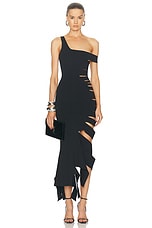 Mugler Cut Out Midi Dress in Black | FWRD