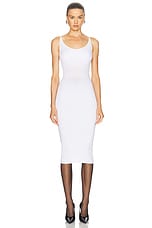 Mugler Tank Midi Dress in Off White, view 1, click to view large image.