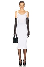 Mugler Tank Midi Dress in Off White, view 4, click to view large image.