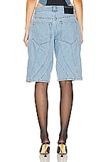 Mugler Bermuda Short in Light Blue, view 3, click to view large image.