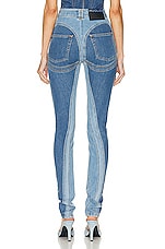 Mugler Spiral Jean in Light Blue & Light Blue, view 3, click to view large image.