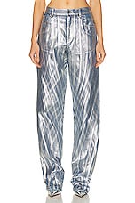 Mugler Spiral Baggy Jean in Chrome, view 1, click to view large image.