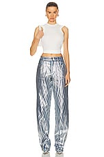 Mugler Spiral Baggy Jean in Chrome, view 4, click to view large image.