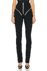 Mugler Zipper Spiral Jean in Black, view 1, click to view large image.