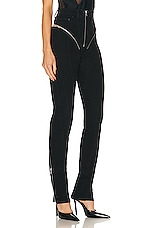 Mugler Zipper Spiral Jean in Black, view 2, click to view large image.