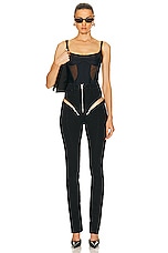 Mugler Zipper Spiral Jean in Black, view 4, click to view large image.