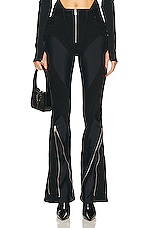 Mugler Spiral Wide Leg in Black, view 2, click to view large image.
