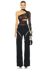 Mugler Baggy Wide Leg in Black, view 4, click to view large image.